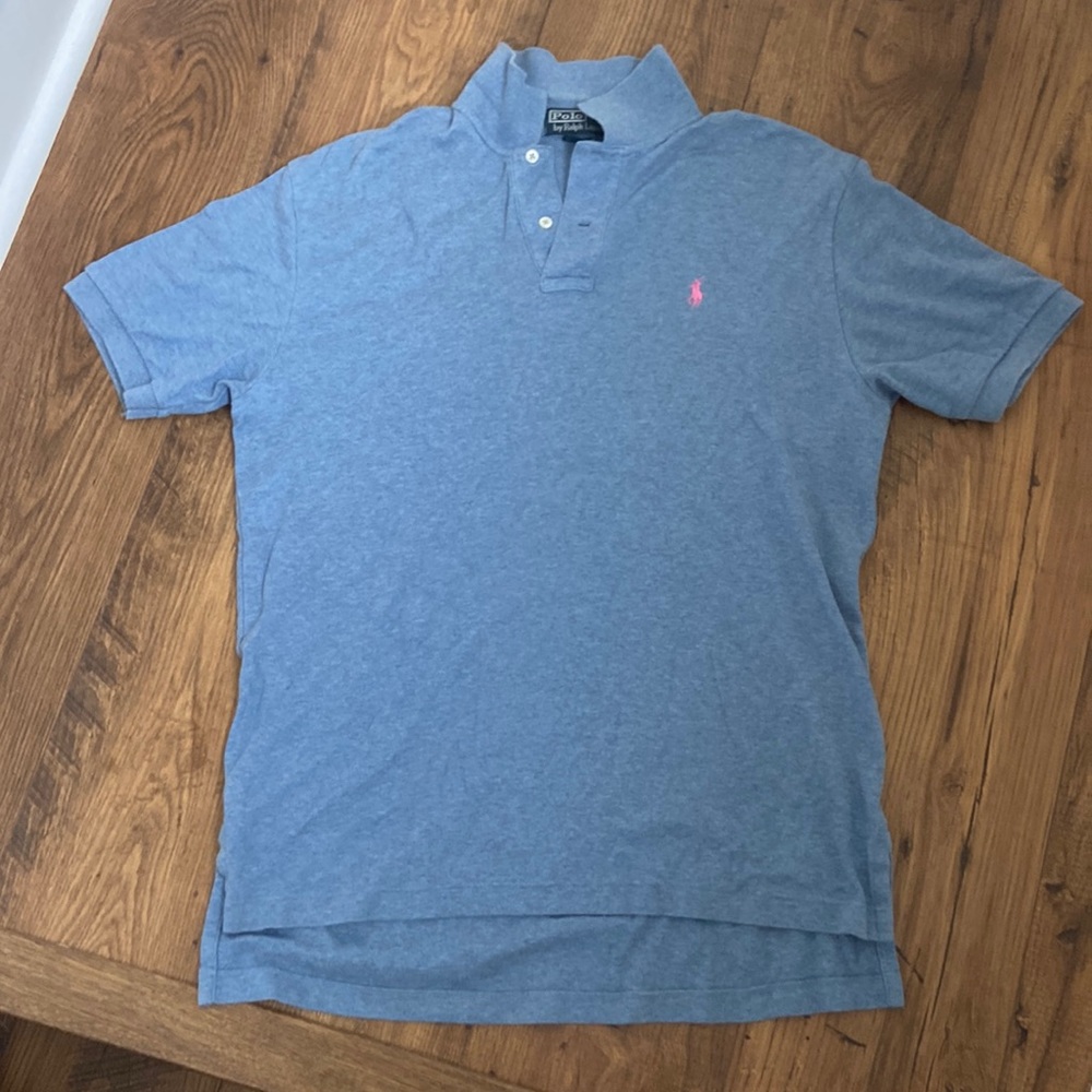 Soft, cotton light blue polo!